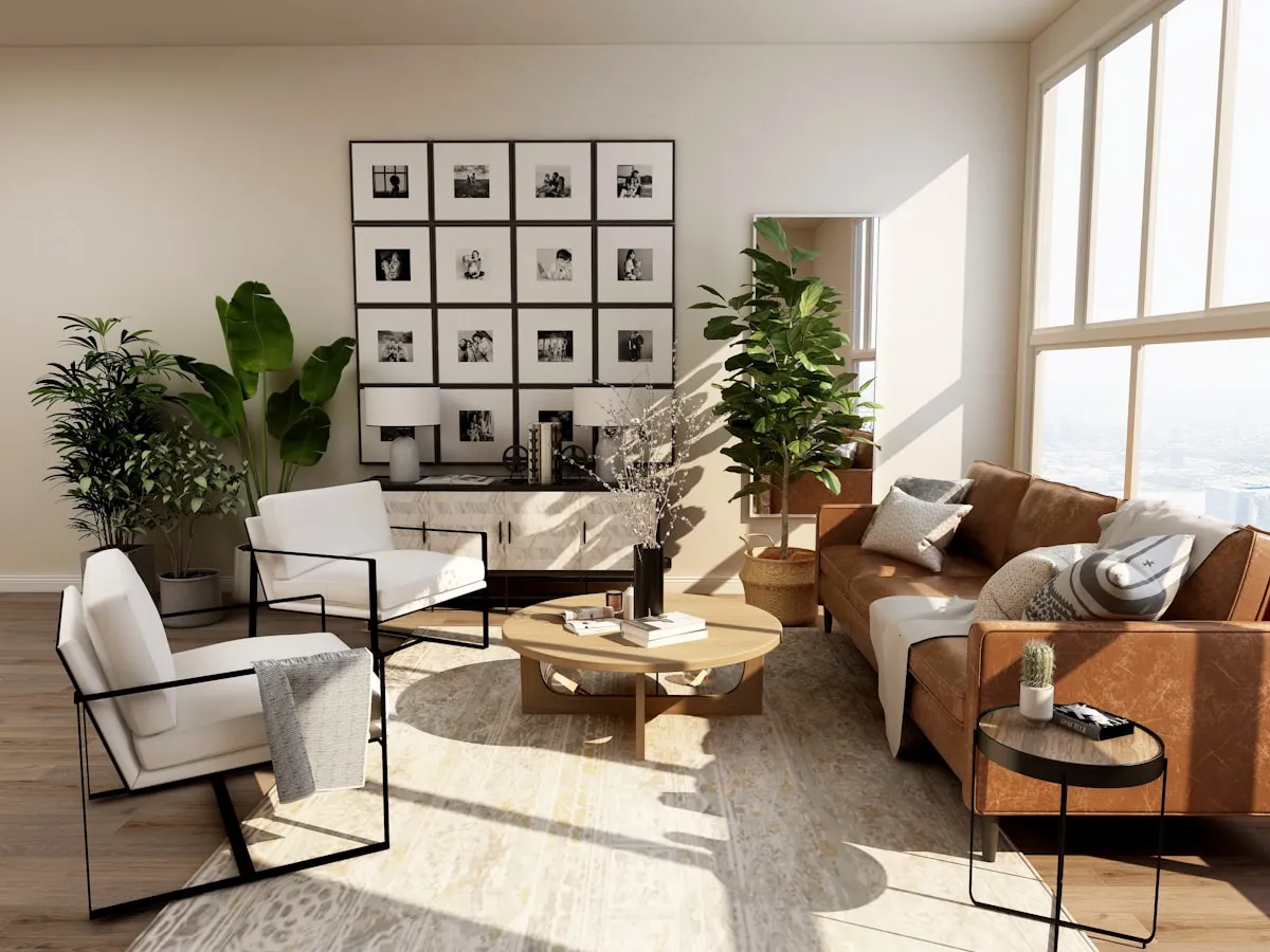 Modern luxury living room in a North County San Diego home